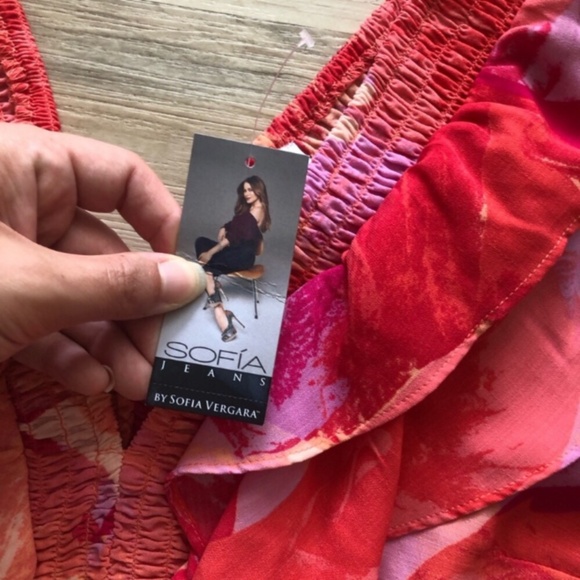Sofia by Sofia Vergara Pink and Red Ruffle Blouse - Picture 4 of 7